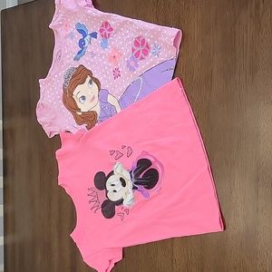 Two Girls Disney Short Sleeve Tee Shirts